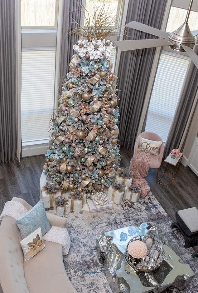 Living Room Christmas Tree - Pops of Color Home